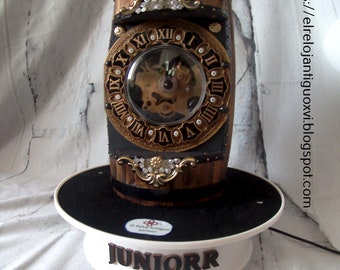 Mini wooden barrel Clock