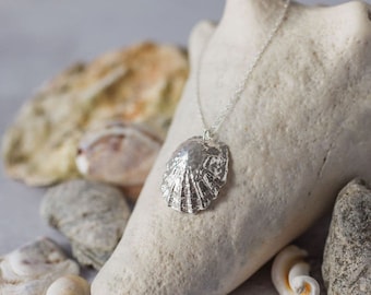 Silver Shell Pendant Necklace, Statement Limpet, Nature Lover Gift, Handmade In The UK