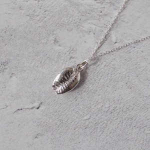 Silver Shell Pendant Necklace, Dainty Cowrie Shell, Nature Lover Gift, Handmade in the UK Nature Lover Gift , Handmade In The UK