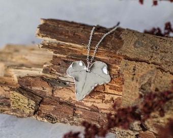 Silver Leaf Pendant Necklace, Ivy Leaf Jewellery, Nature Lover Gift, Handmade In The UK