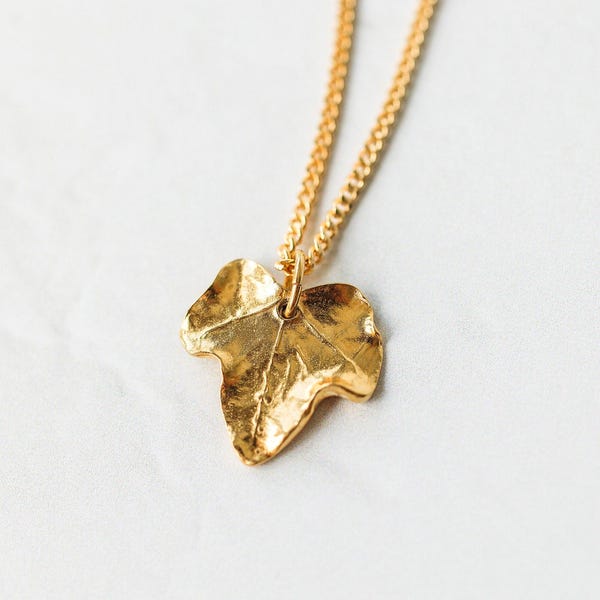 Gold Efeu Blatt Anhänger Halskette, Schmuck Geschenk für Mama, Muttertag Geschenk, Schmuck Geschenk für Mama