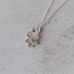 Silver Leaf Pendant Necklace, Oak Leaf Jewellery, Nature Lover Gift, Handmade In The UK