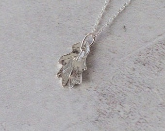 Silver Leaf Pendant Necklace, Oak Leaf Jewellery, Nature Lover Gift, Handmade In The UK