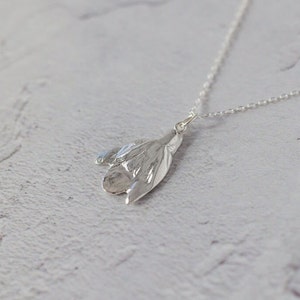 Silver Flower Pendant Necklace, Snowdrop, Nature Lover Gift, Handmade In The UK