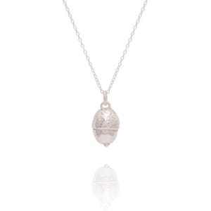 Silver Acorn Pendant Necklace , Nature Lover Gift, Handmade In The UK
