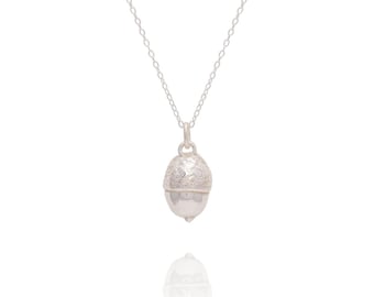 Silver Acorn Pendant Necklace , Nature Lover Gift, Handmade In The UK