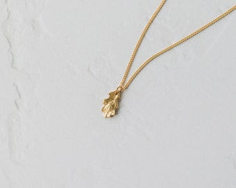 Gold Leaf Pendant Necklace, Oak Leaf Jewellery, 18K Gold Vermeil, Botanical Jewellery, Handmade In The UK