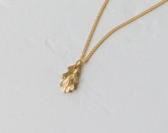 Gold Oak Leaf Pendant Necklace, Botanical Jewellery,  Mother's Day Gift, Handmade In The UK