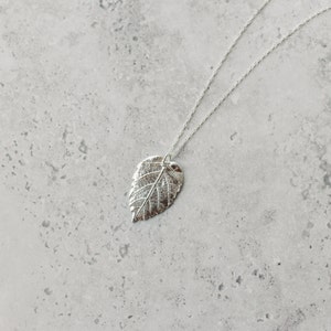 Silver Leaf Pendant Necklace, Hazel Leaf Jewellery, Nature Lover Gift, Handmade In The UK image 5