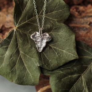 Silver Leaf Pendant Necklace, Ivy Leaf Jewellery, Nature Lover Gift, Handmade In The UK image 5