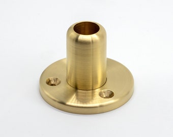 Brass Ceiling Flange | Custom Shelf Fittings | Made to Order Full Shelving Units | Gold Brass Bar Connector