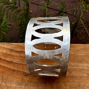 Sterling Silver Cuff Bracelet with Cutout Design