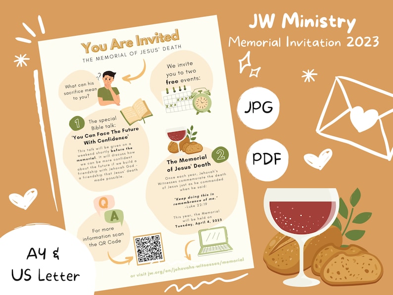 JW Memorial Invitation 2023 Letter Writing Ministry Etsy