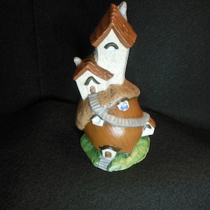 Acorn Fairy Mouse House Ceramic Hand Painted With Acrylics