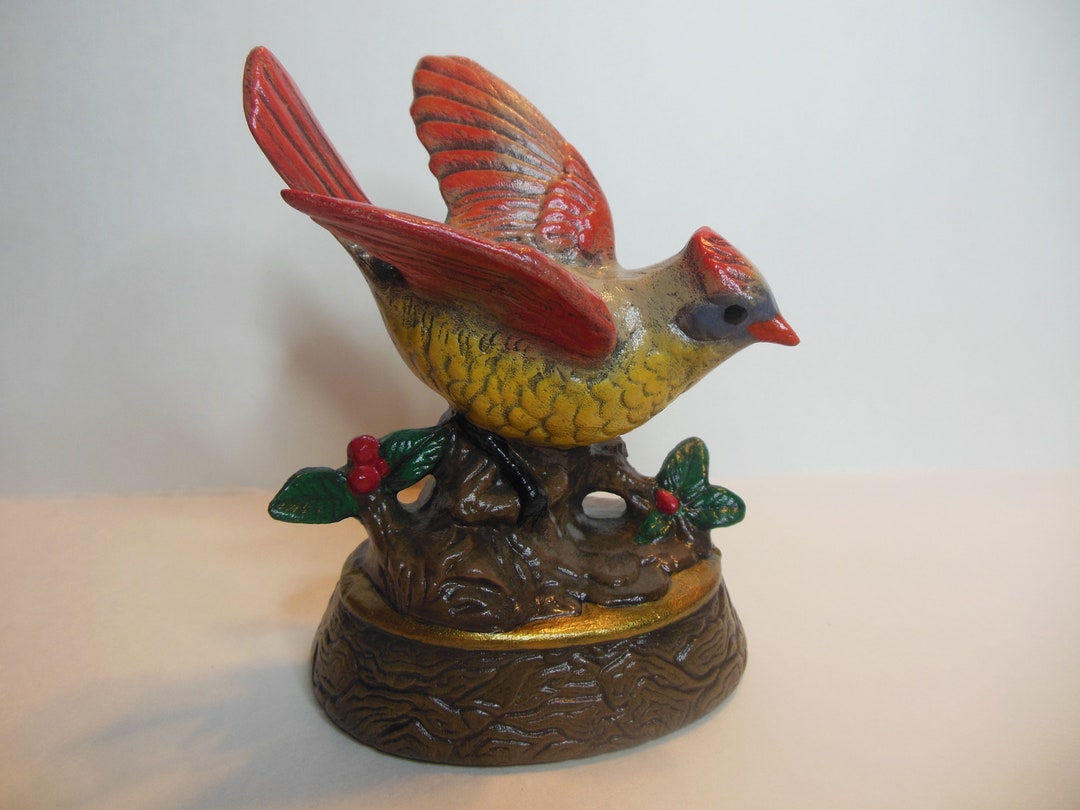 Female Cardinal Figurine Ceramic Hand Painted With Acrylic Etsy