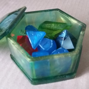 Sechseckige Box aus Epoxidharz Wunschfarben