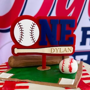 Baseball Cake Topper Rookie of the Year Cake Topper Baseball Party Theme Decorations Baseball Cake Smash Topper First Year Birthday Baseball