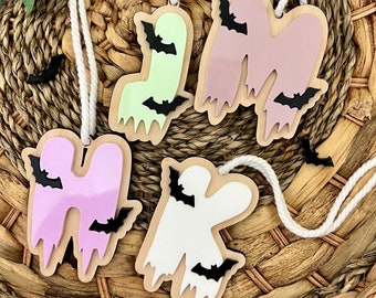 Etichetta personalizzata per cestino di Halloween: decorazione in legno e acrilico per sacchetti di plastica