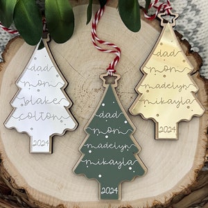 Addobbo natalizio per la famiglia, addobbo per albero di Natale con nomi, addobbo personalizzato per albero di Natale per la famiglia, addobbo natalizio per la famiglia