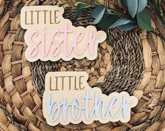 Surprise Gender Reveal Announcement Sign Little Brother Little Sister Hospital Sign Sibling Gender Reveal Photo Prop It's a Boy It's a Girl