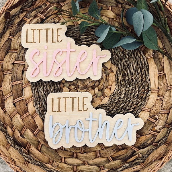 Surprise Gender Reveal Announcement Sign Little Brother Little Sister Hospital Sign Sibling Gender Reveal Photo Prop It's a Boy It's a Girl