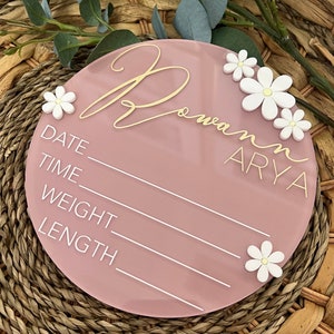 Acrylic Newborn Baby Birth Announcement Sign Newborn Baby Stat Sign Hospital Sign For Baby Newborn Photo Prop Baby Shower Gift for New Mom