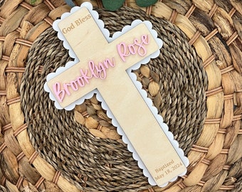 Personalized Baby Dedication Gift, Baby Baptism Cross, Gift for Christening, Personalized Cross with Name, Christian Gift for Baby Baptism