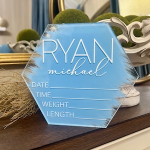 Acrylic Newborn Baby Birth Announcement Newborn Stat Sign Baby Birth Hospital Sign Newborn Photo Prop Baby Shower Gift For New Mom