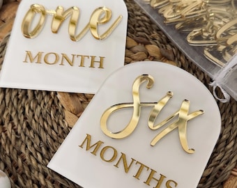 Acrylic Baby Milestone Discs, Interchangeable Numbers, Newborn Photo Props