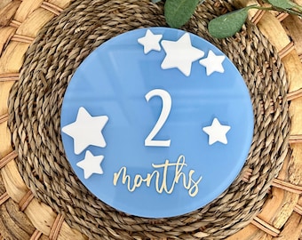 Acrylic Baby Milestone Marker, Baby Milestone Discs, Interchangeable Milestone Card, Baby Photo Prop, Baby’s First Year, Baby Shower Gift
