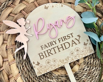 Fairy First Birthday Cake Topper, Fairy Theme Cake Smash, Fairy Birthday  Cake Topper, Fairy Girl First Birthday, Whimsical Birthday Decor