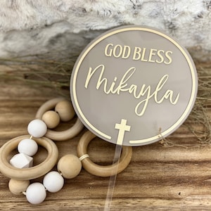 Acrylic Baptism Cake Topper Baby Baptism Cake Topper Personalized Cake Topper Baptism Acrylic Cake Topper First Communion Cake Topper