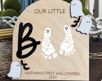 DIY Halloween Fußabdruck Zeichen: Babys erstes Halloween-Andenken