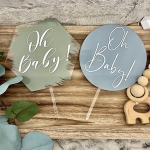 Oh Baby Acrylic Cake Topper, Baby Shower Cake Topper, Oh Baby Cake Topper, Acrylic Oh Baby Cake Topper, Gender Reveal Sign, Baby Cake Topper