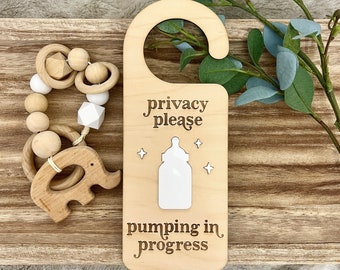 Pumping in Progress Sign, Pumping Door Hanger, Sign for Pumping At Work, Pumping Privacy Sign, Do Not Disturb Pumping Door Hanger, Nursing