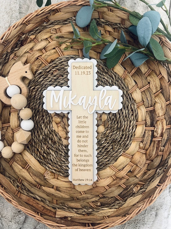 Personalized Baby Dedication Gift for Baby Baptism Cross Gift for Christening Personalized Cross with Name Christian Gift for Baby Baptism