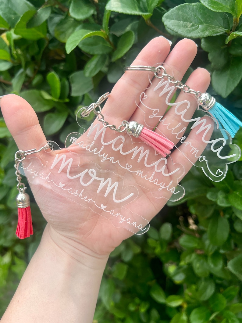 Acrylic Mama Keychain Personalized Keychain for Mom Engraved Etsy