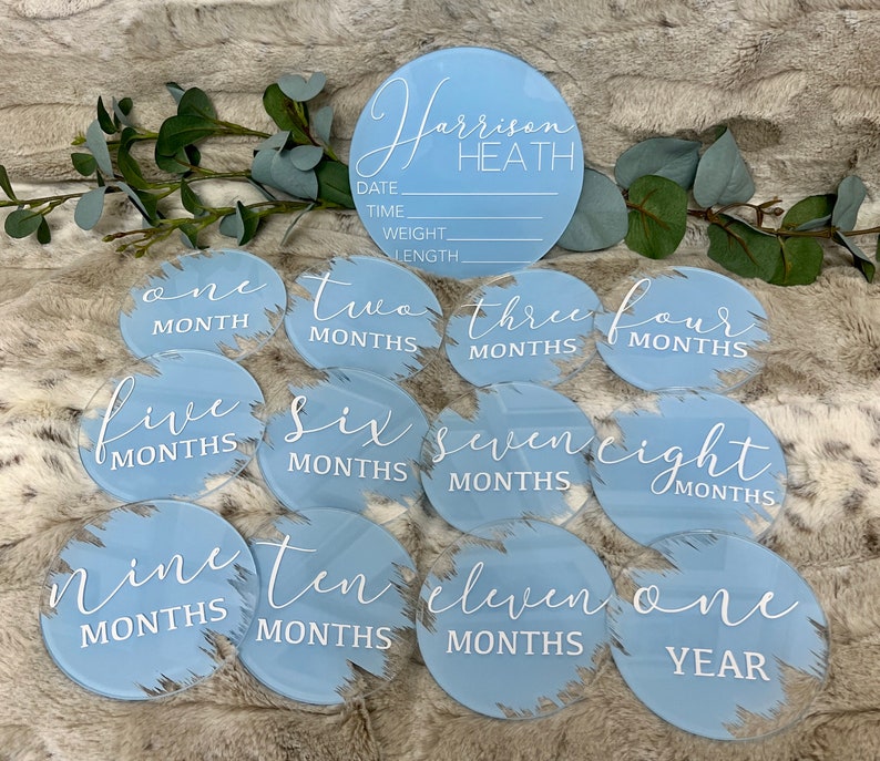Acrylic Baby Milestone Discs: First Year Photo Prop Set - Etsy