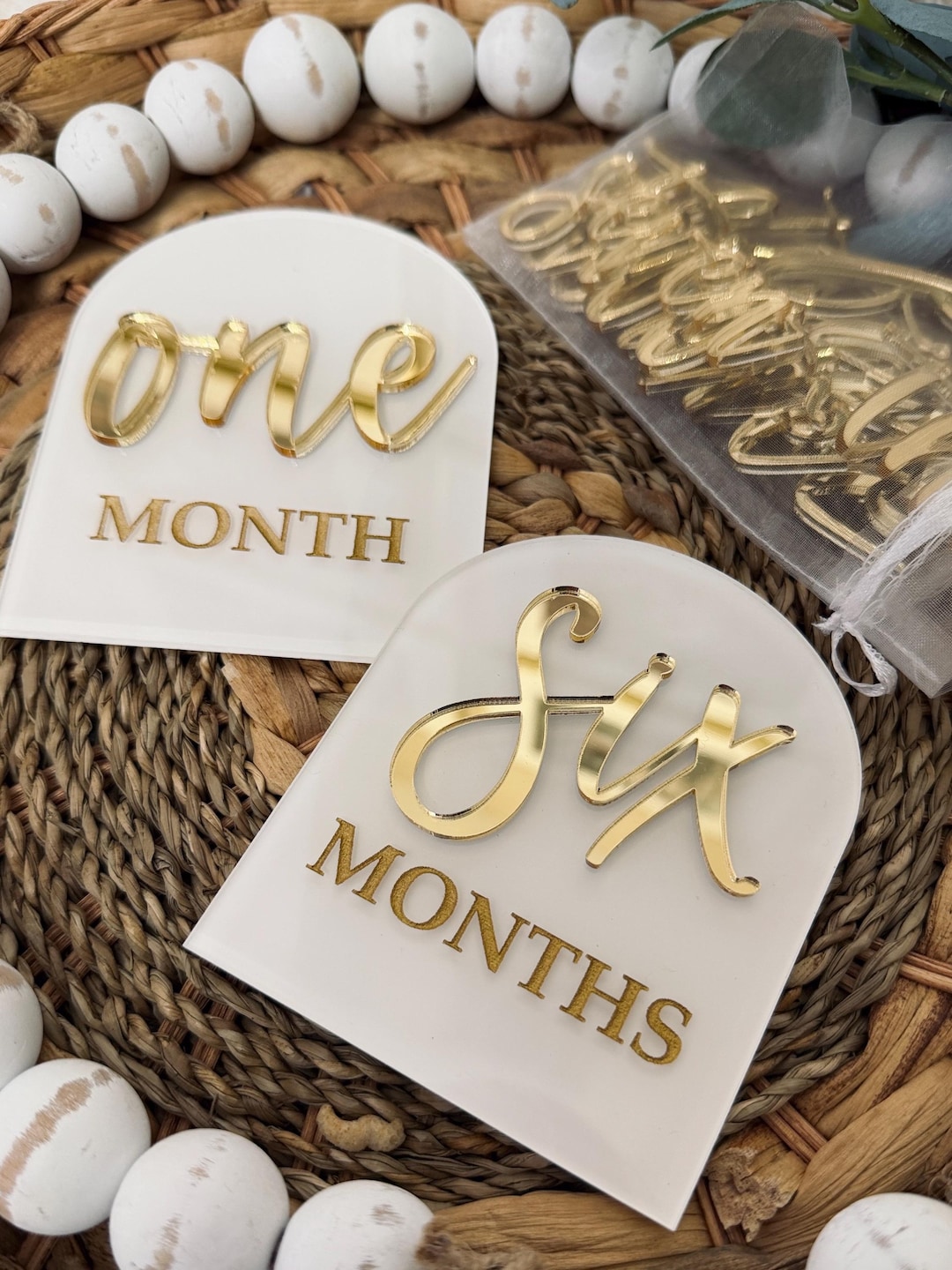 Acrylic Baby Milestone Discs, Interchangeable Numbers, Newborn Photo ...