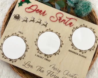 Personalized Dear Santa Christmas Treat Tray, Custom Santa Cookie Board, Santa Milk and Cookies Plate, Christmas Eve Family Tradition