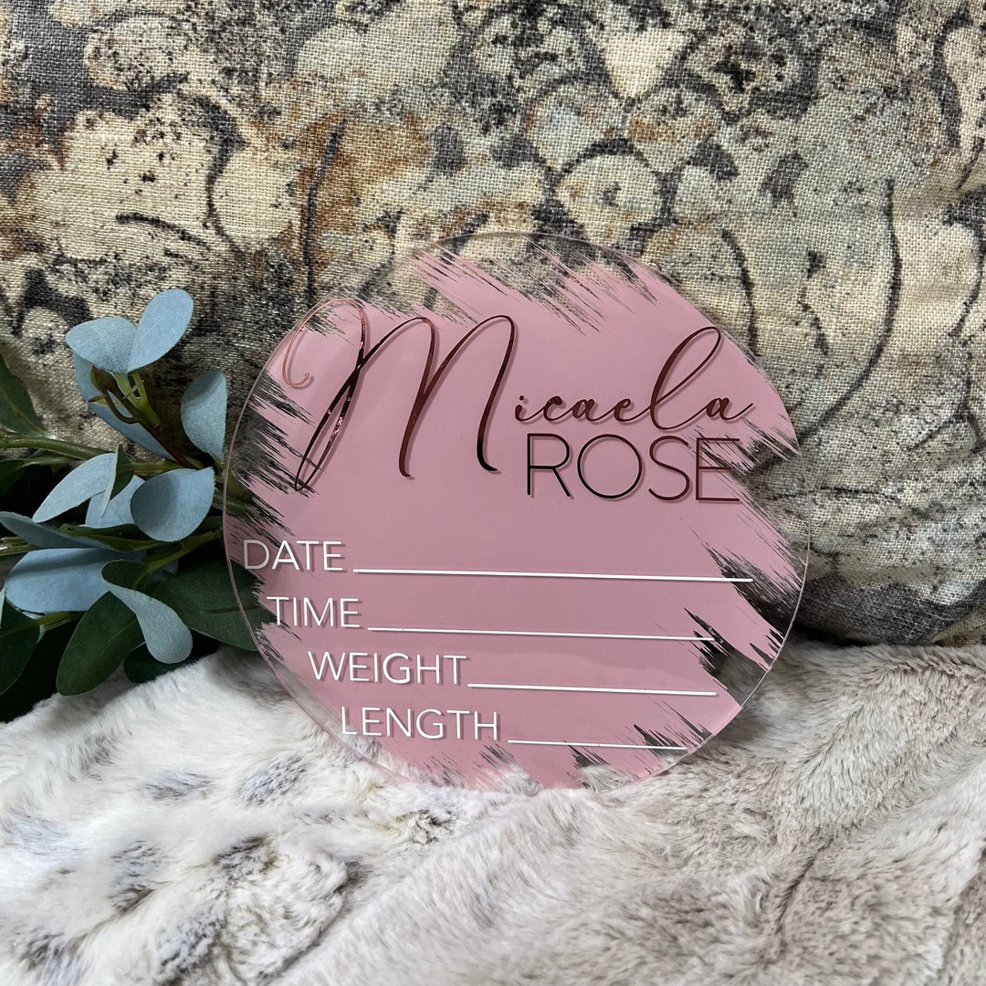 Acrylic Newborn Baby Birth Announcement | Newborn Stat Sign | Birth ...