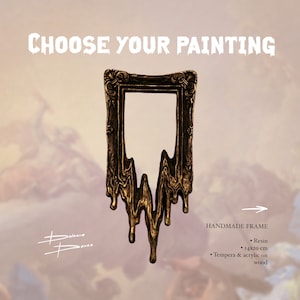 Unique square liquid frame+custom painting |contemporary art| handmade frames