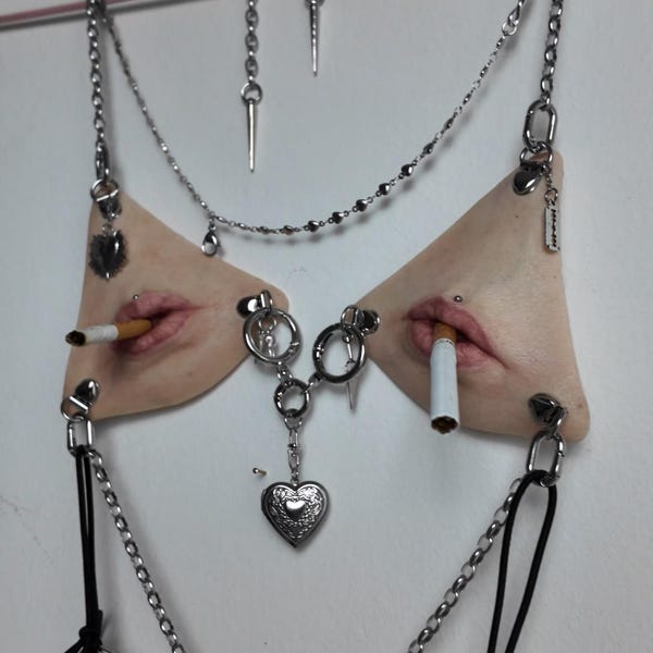 Lip bra Top Made to order | lips top | Handmade | Silicone Art Piece|