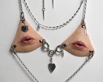 Lip bra Top Made to order | lips top | Handmade | Silicone Art Piece|