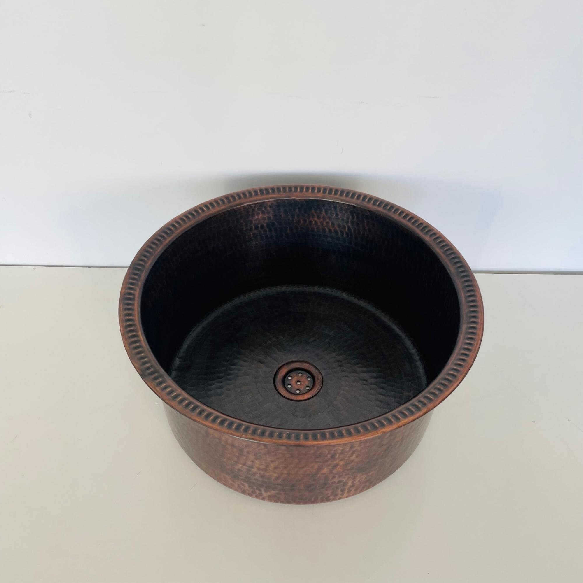 Pedicure Bowl/ Copper Foot Bath Bowl / Copper Pedicure Bowl Drain Hole