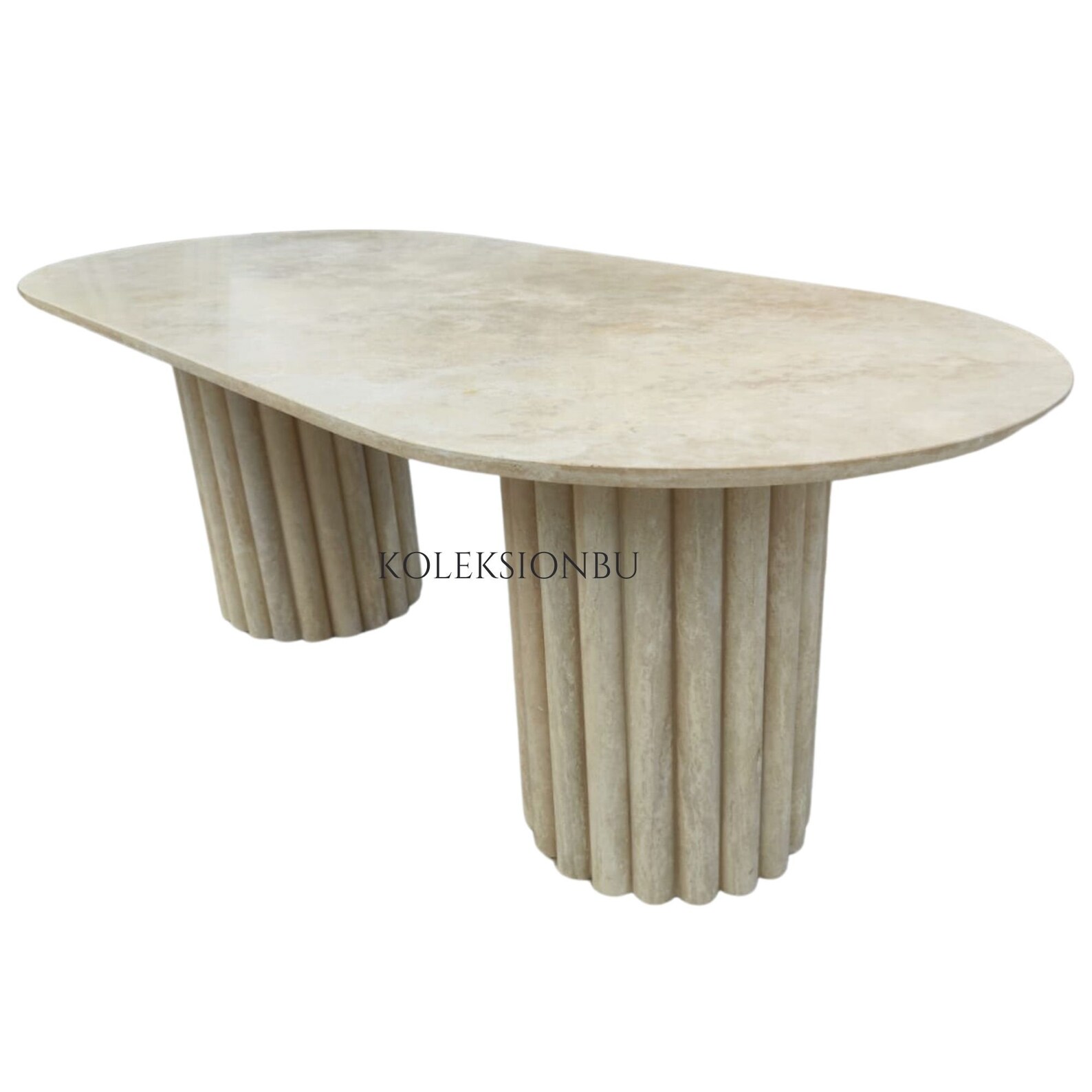 Oval Dining Table for 6, Travertine Dining Table, Custom Order Dining