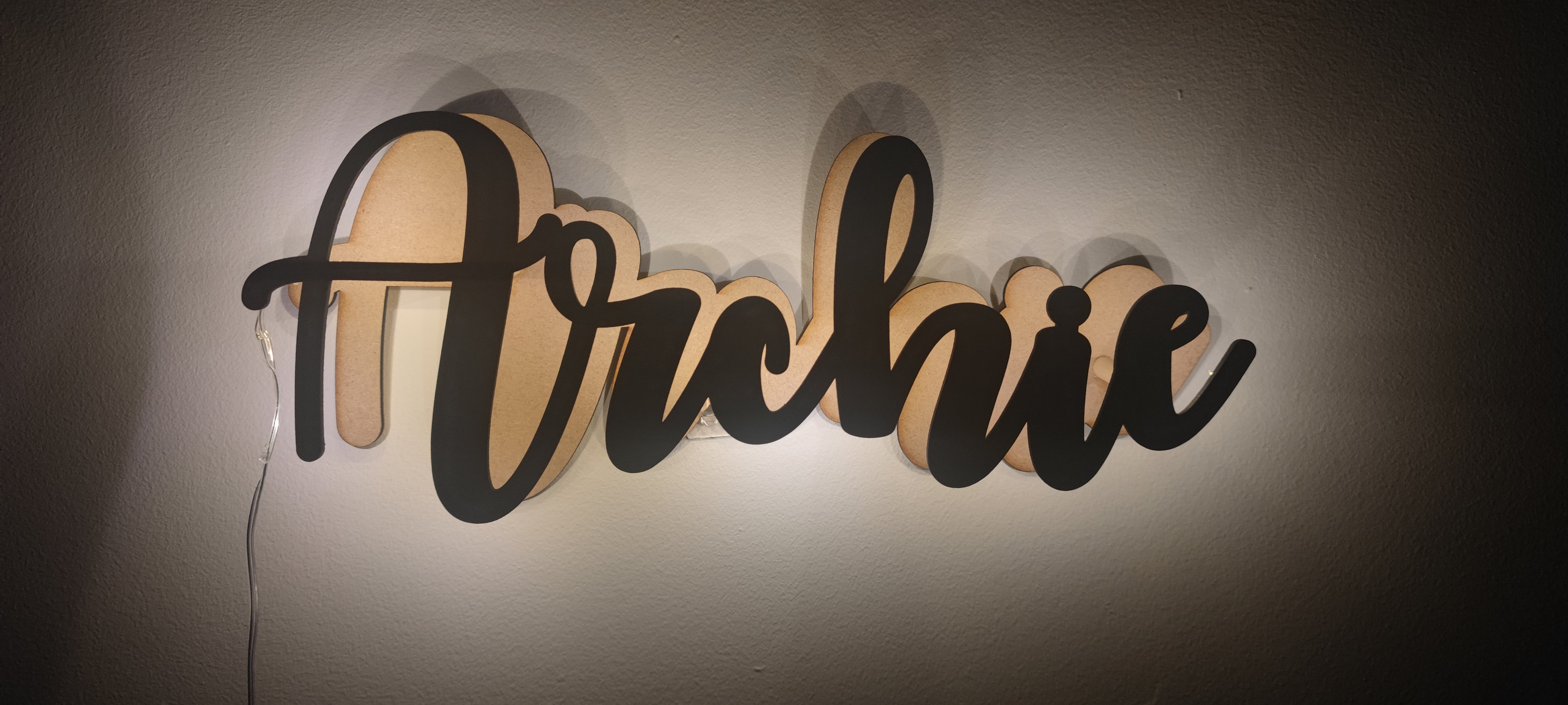 Custom Light Name Wood Sign Birthday Gift Kid Room Etsy