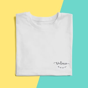 Custom Text Embroidered Shirt, Personalized 100% Organic Cotton Unisex Tee, Custom Embroidery Art Gift Tshirt, Gift For Him, Gift For Her