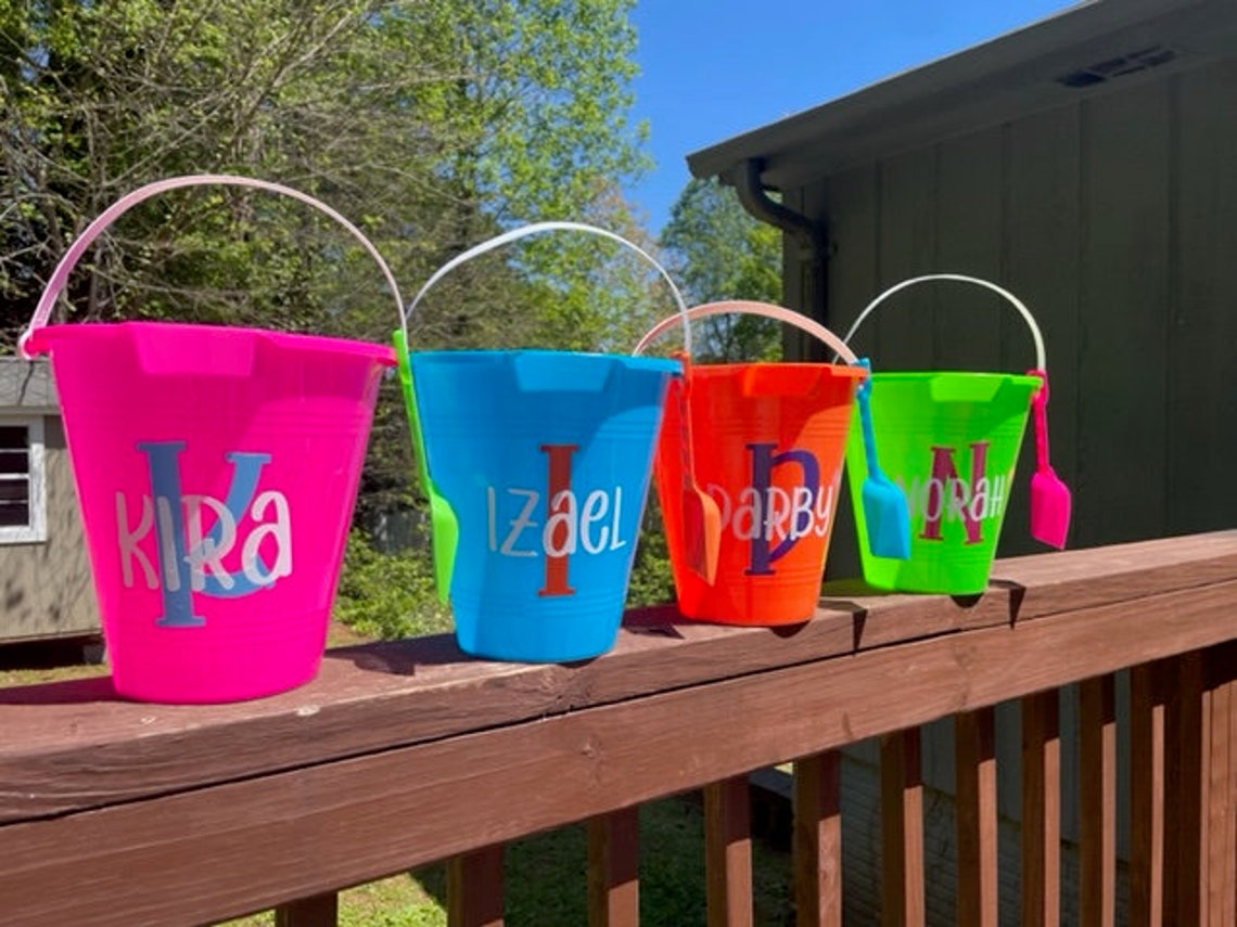 Custom Sand Buckets Custom Sand Pails Name Sand Buckets Etsy