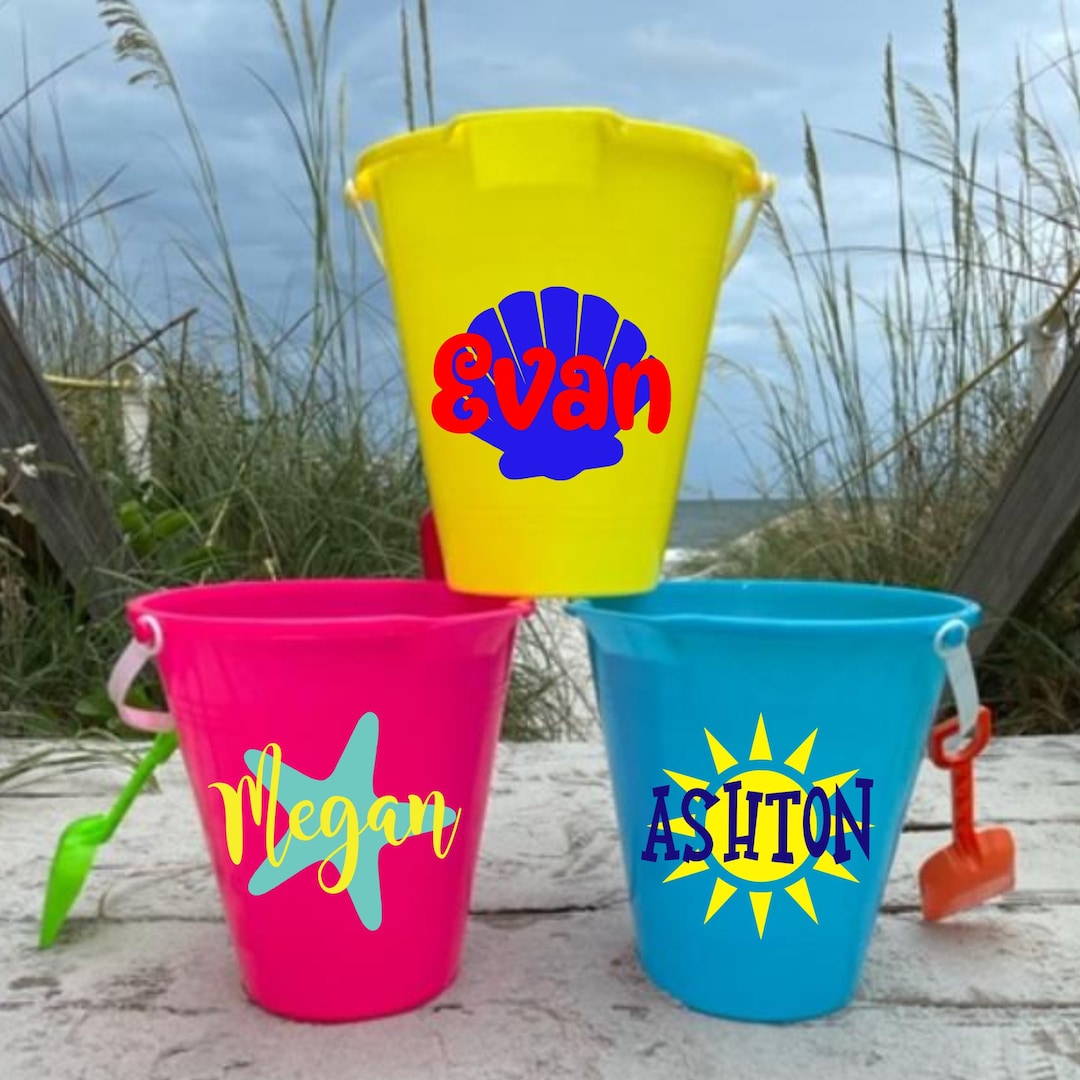 Custom Sand Buckets Custom Sand Pails Name Sand Buckets Etsy